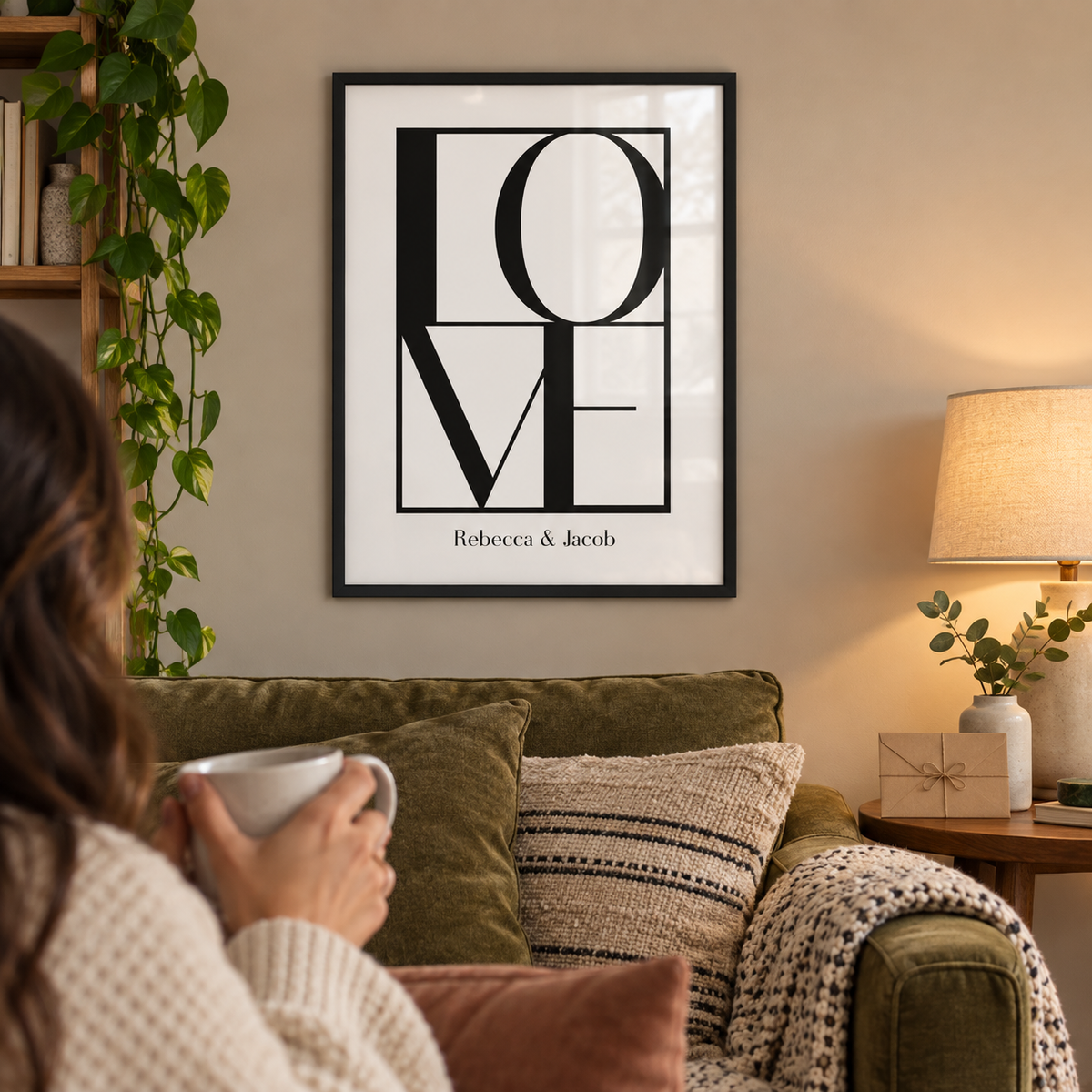 Personalized Love Print in a room setting