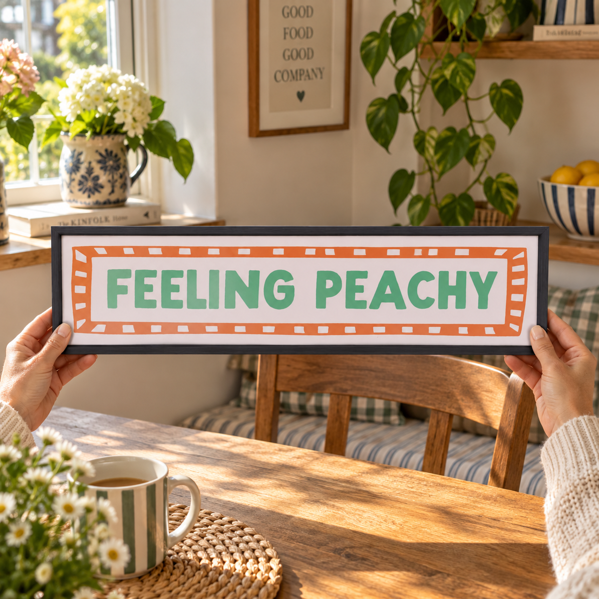 Feeling Peachy Panoramic Print in a room setting