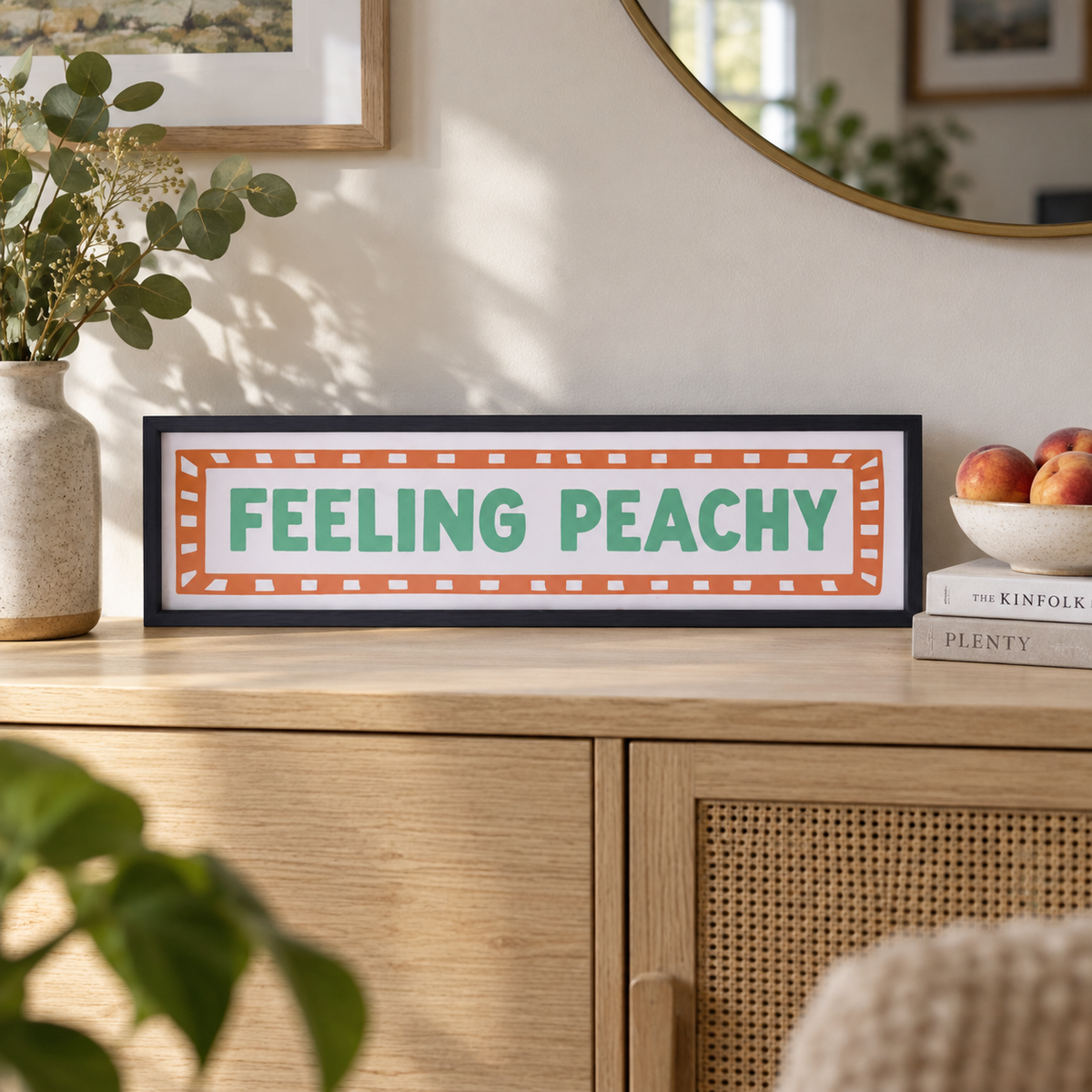 Feeling Peachy Panoramic Print in a room setting