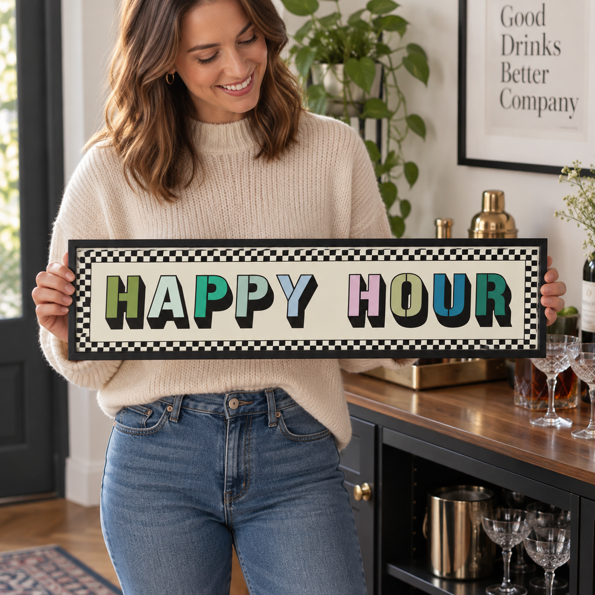 Happy Hour Panoramic Print in a room setting