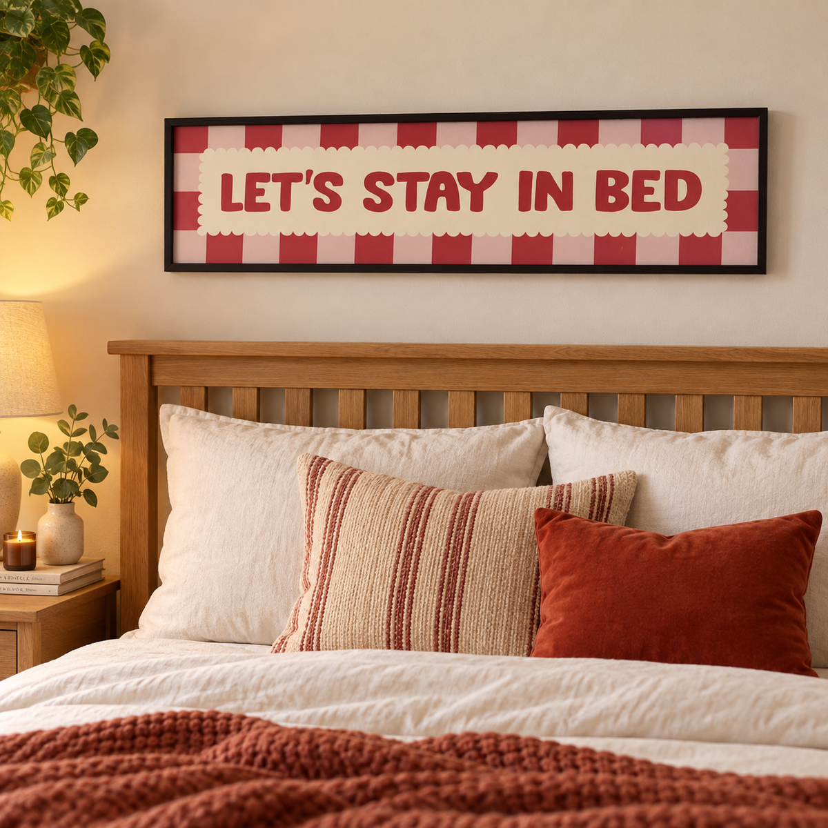 Lets Stay In Bed Panoramic Print in a room setting