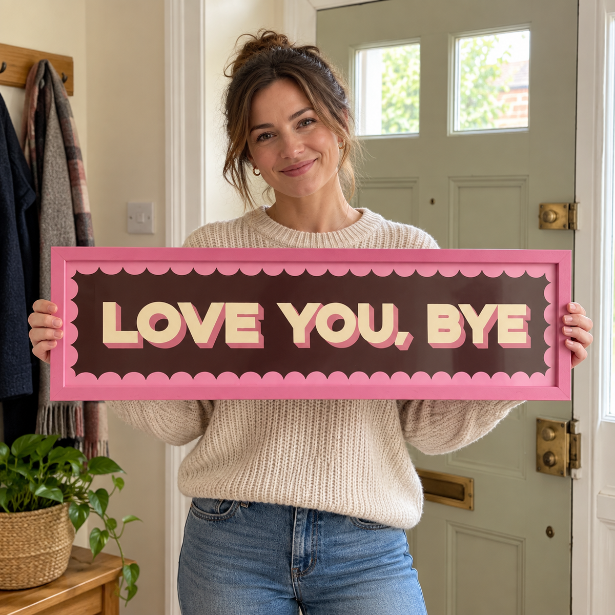 Love You, Bye Panoramic Print in a room setting