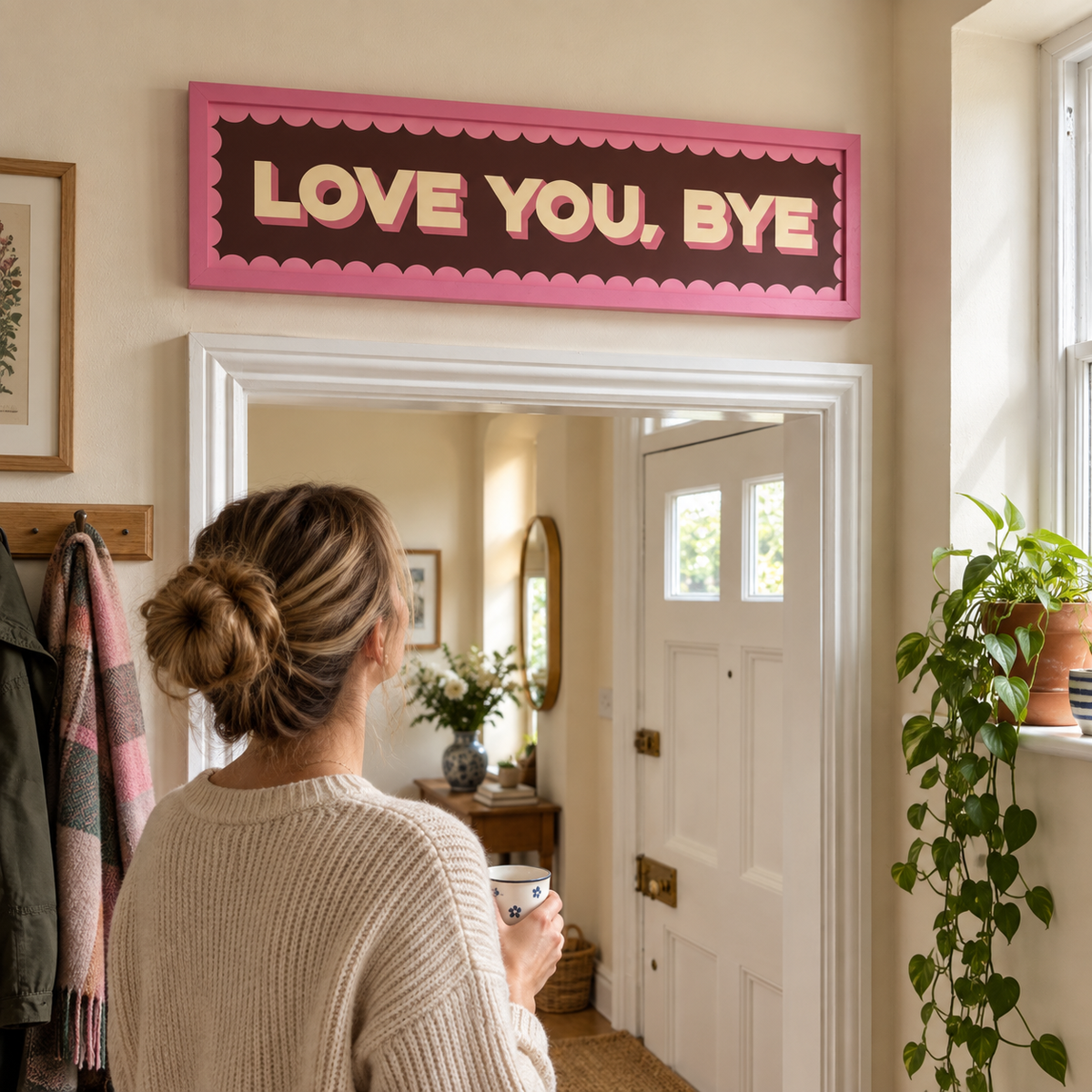 Love You, Bye Panoramic Print in a room setting