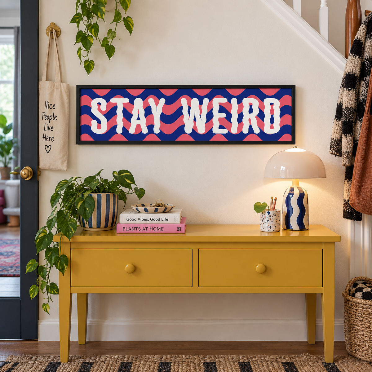 BB panorama 2026 | stay-weird-panoramic-print | setting