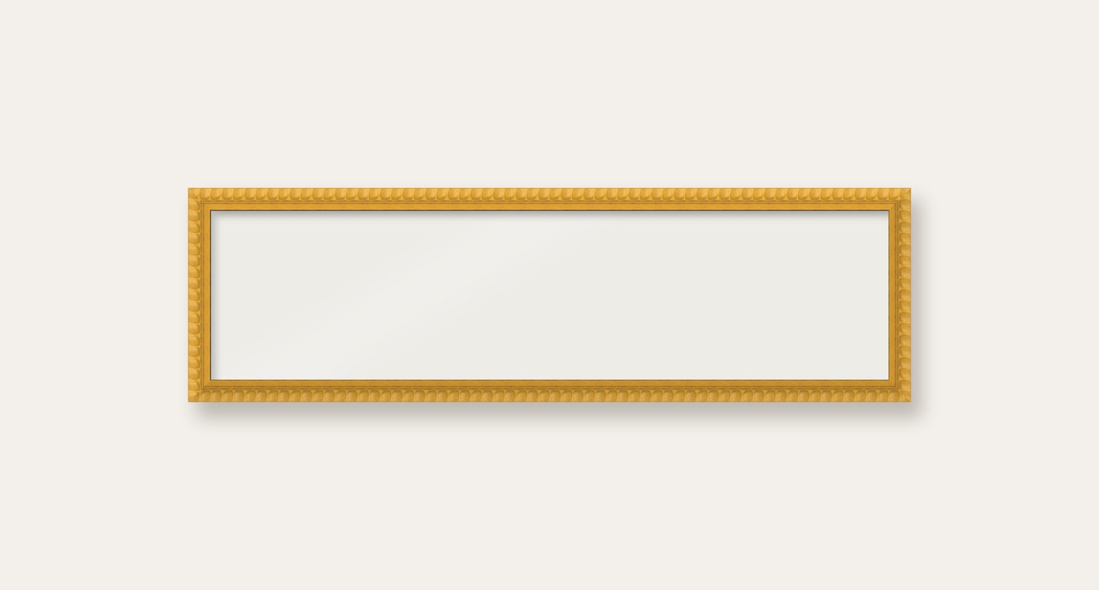Yellow bobbin panoramic frame, 24" x 6", frame only
