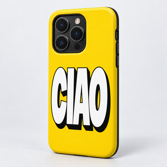 Ciao Original Protective Case, matte, on iPhone 15 Pro. Digital product preview.