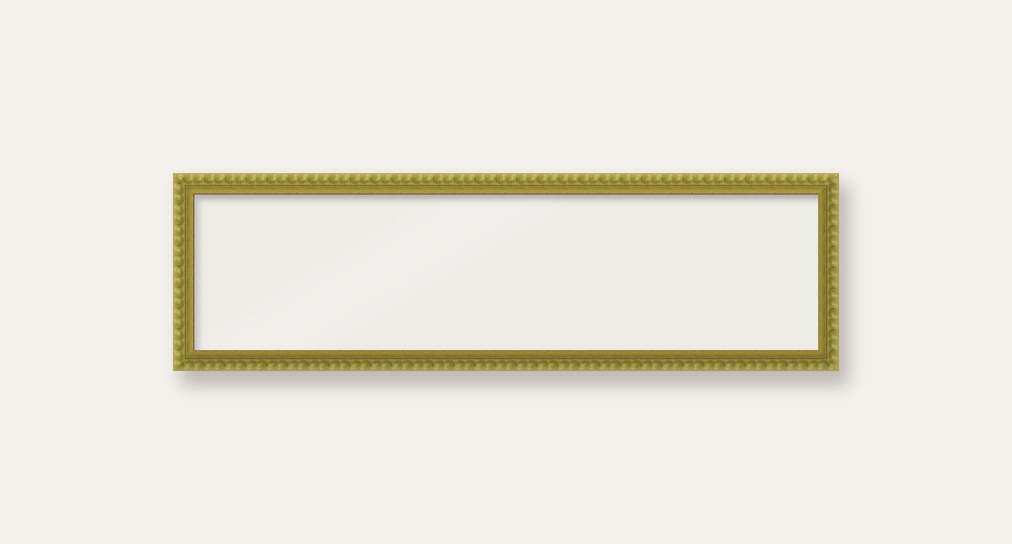 Green bobbin panoramic frame, 24" x 6", frame only