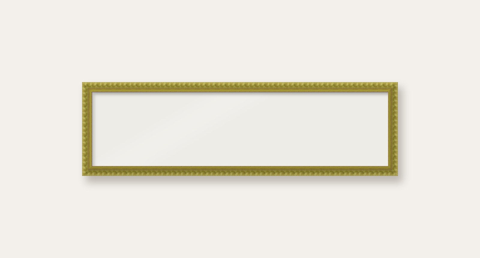 Green bobbin panoramic frame, 24" x 6", frame only