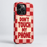 Don’t Touch My Phone Original Protective Case, matte, on iPhone 15 Pro. Digital product preview.