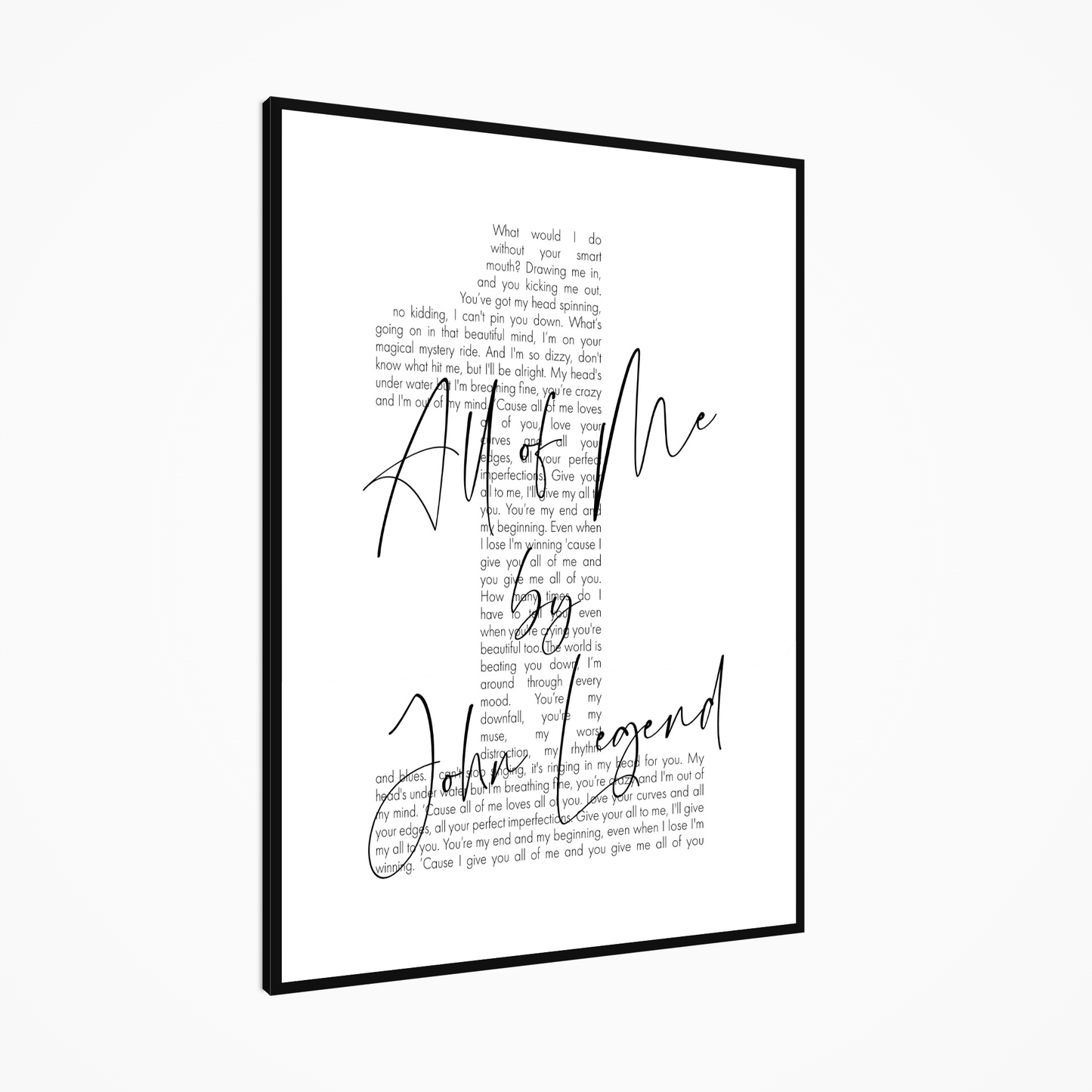 Personalized Song Lyrics Number Print