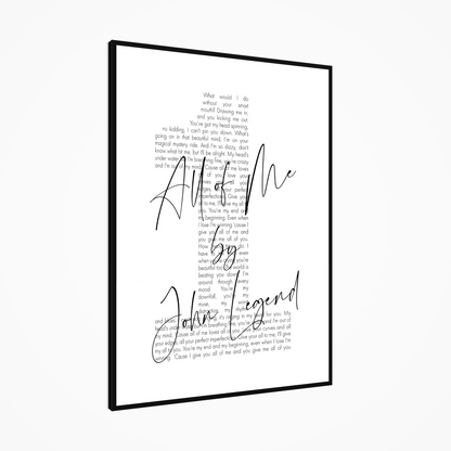 Personalized Song Lyrics Number Print