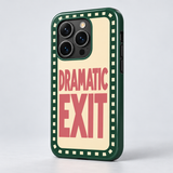 Dramatic Exit Original Protective Case, gloss, on iPhone 15 Pro. Digital product preview.