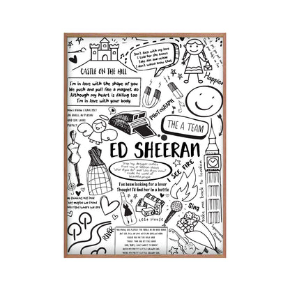 Ed Sheeran Song Lyric Album Print