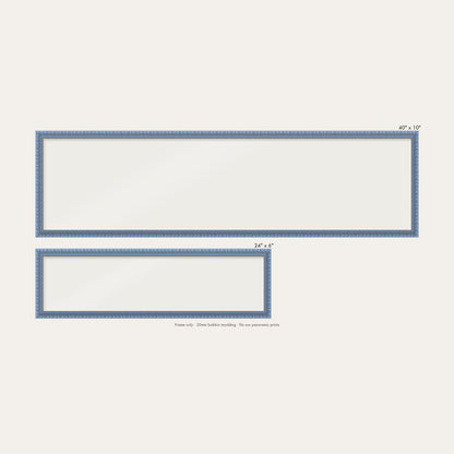 Sky Blue bobbin panoramic frame shown in both sizes, 24" x 6" and 40" x 10"