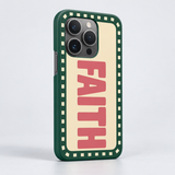 Faith Original Slim Case, matte, angled view on iPhone 15 Pro. Digital product preview.