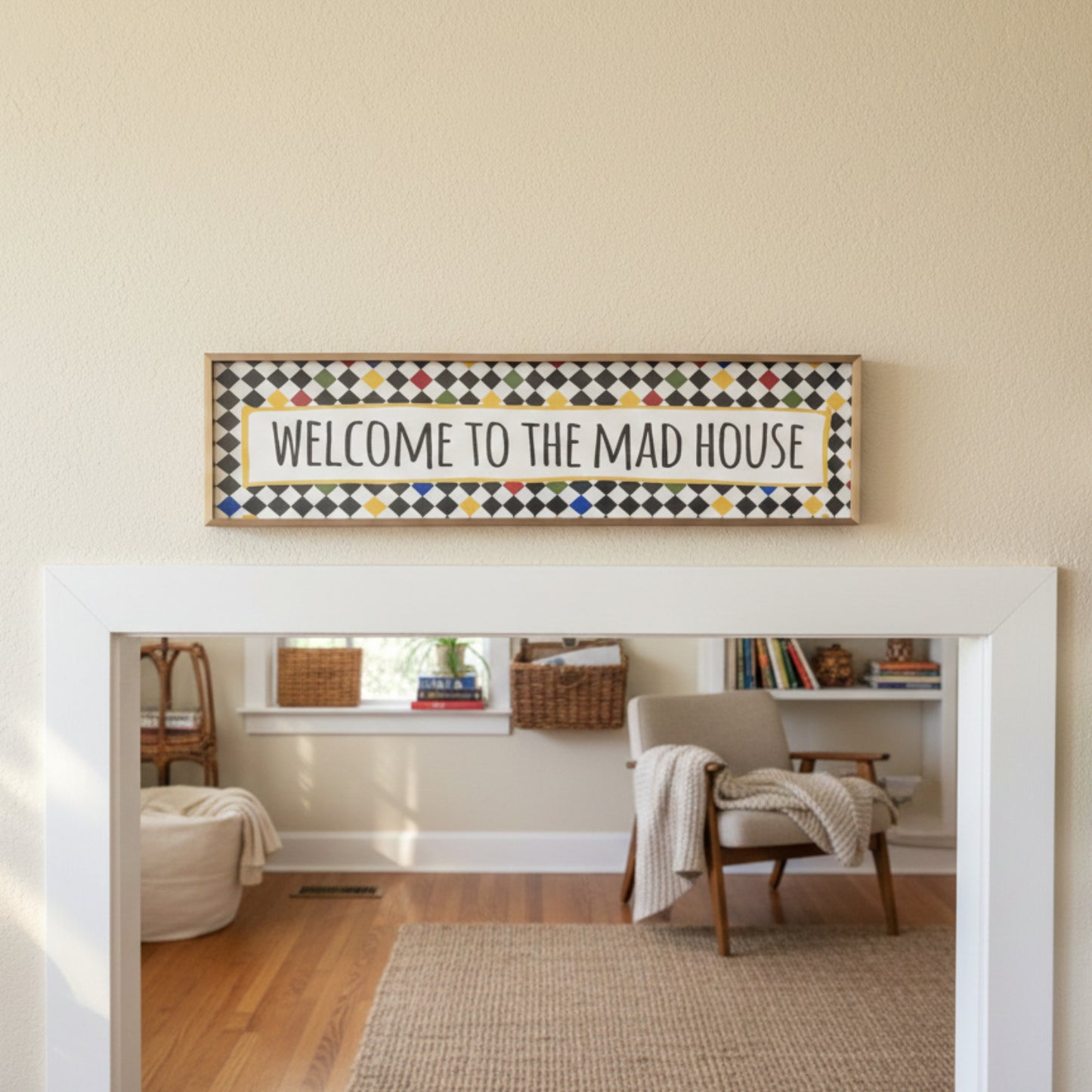 Welcome to The Mad House Panoramic Print