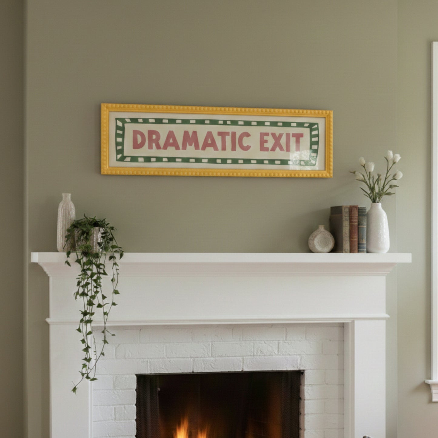 Custom Text Panoramic Wall Art Bobbin Frame