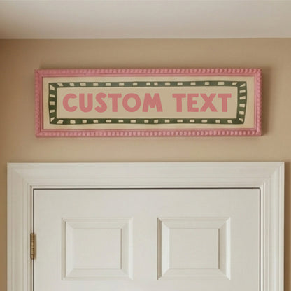 Custom Text Panoramic Wall Art Bobbin Frame