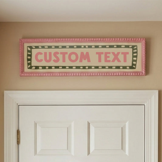 Custom Text Panoramic Wall Art Bobbin Frame
