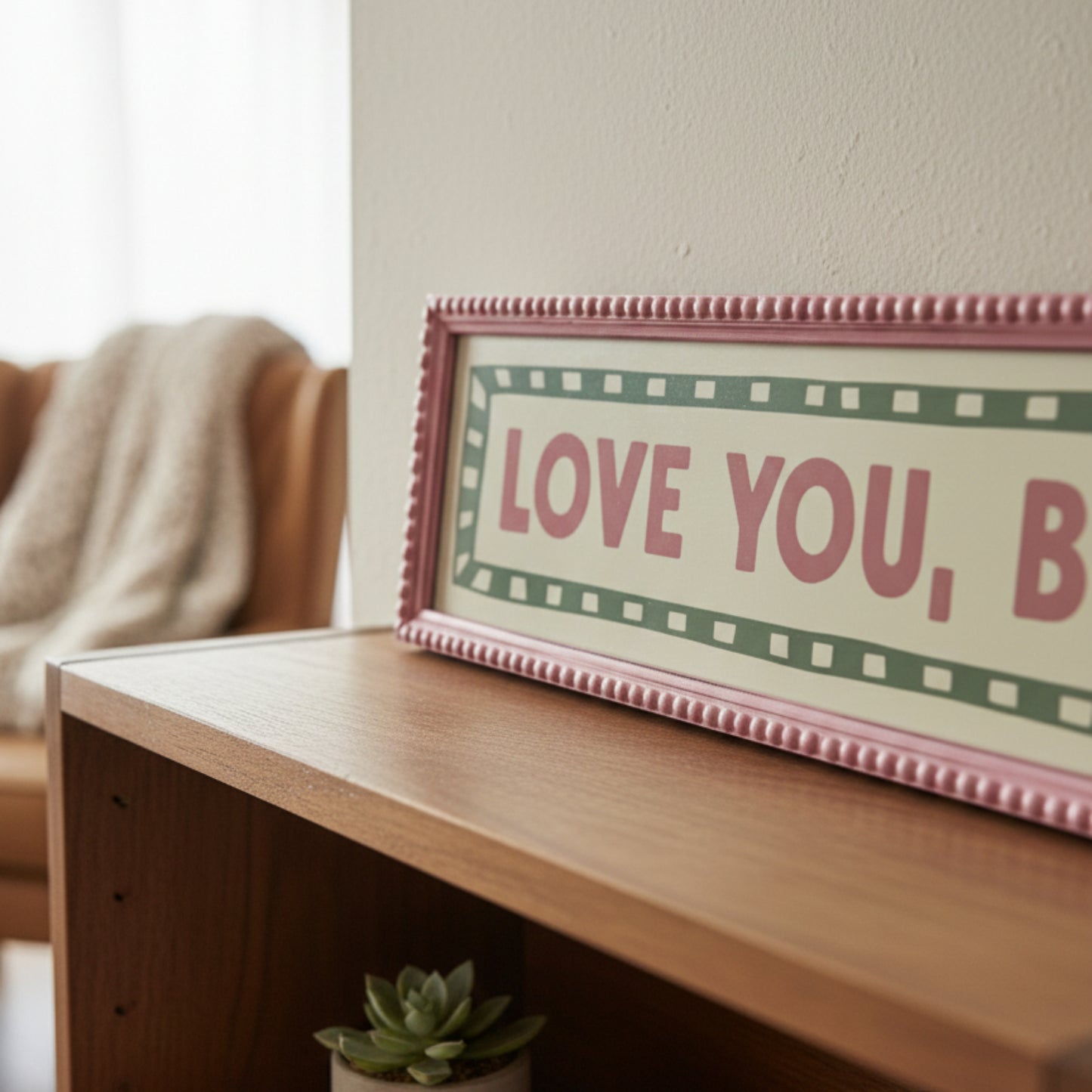 Custom Text Panoramic Wall Art Bobbin Frame