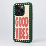 Good Vibes Original Protective Case, matte, on iPhone 15 Pro. Digital product preview.