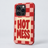 Hot Mess Original Protective Case, matte, on iPhone 15 Pro. Digital product preview.