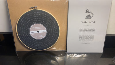 Customer photo — Personalised Song Lyrics Vinyl Record Cotton Canvas Circular Frame