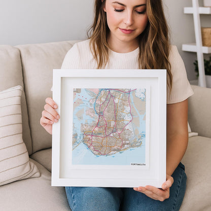 Personalized OS Map Print Float Mounted Frame