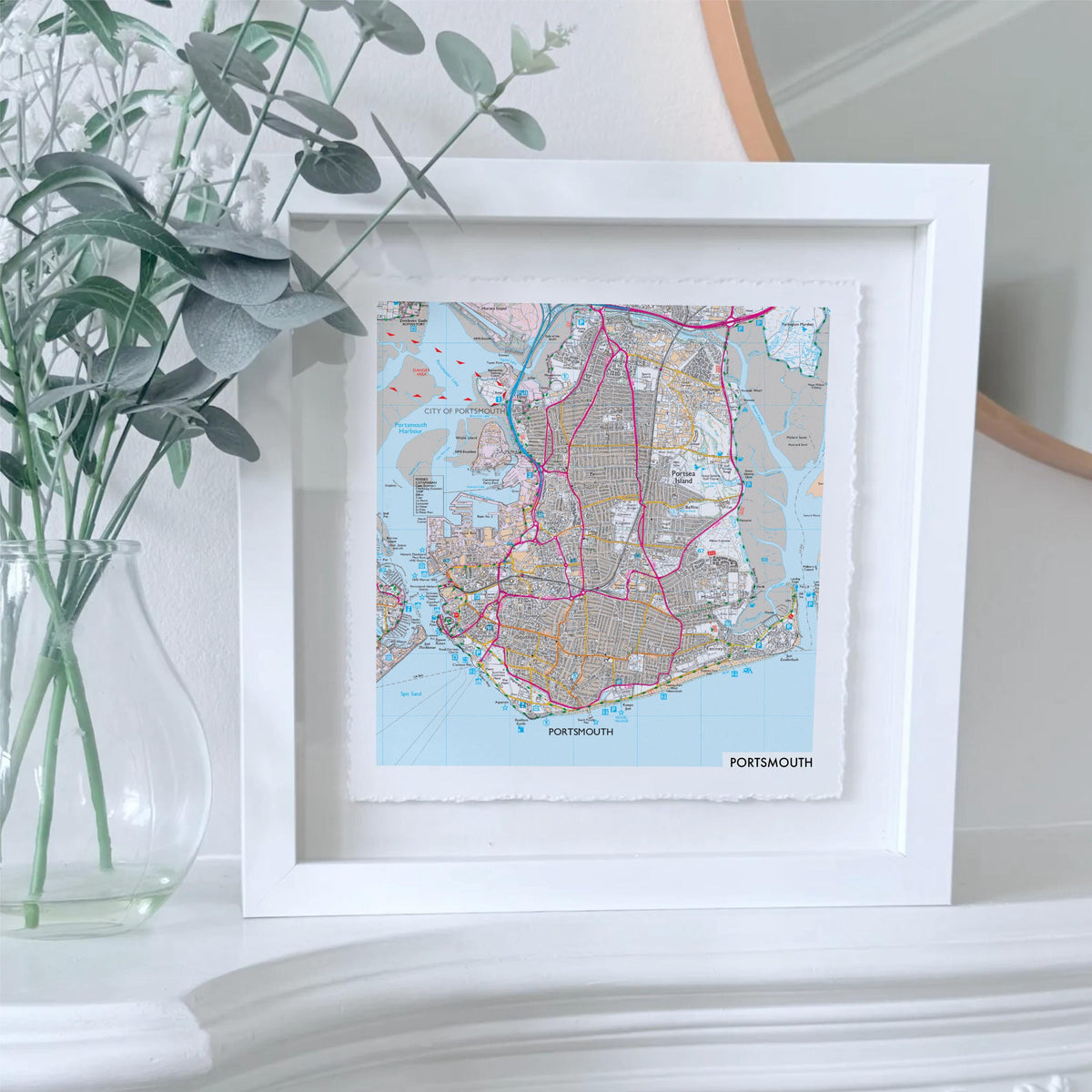 Personalized OS Map Print Float Mounted Frame