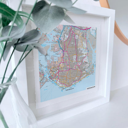 Personalized OS Map Print Float Mounted Frame