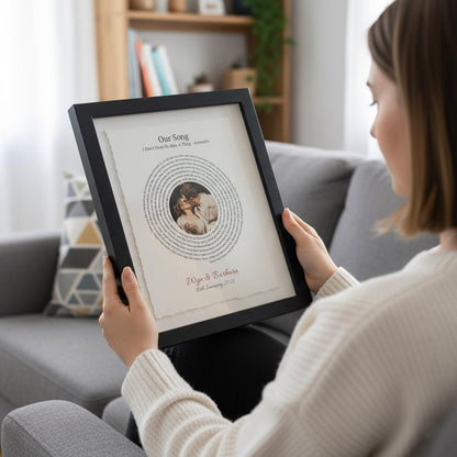 Personalized Song Lyrics Photo Print Float Mounted Frame