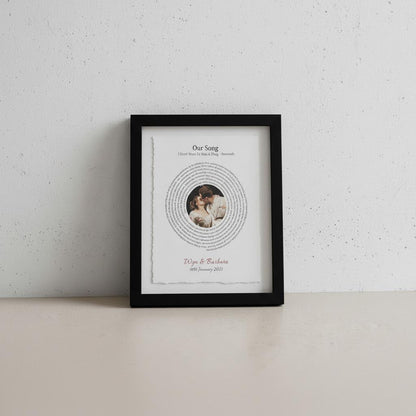 Personalized Song Lyrics Photo Print Float Mounted Frame