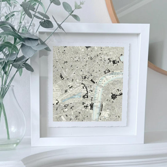Personalized Old OS Map Print Float Mounted Frame