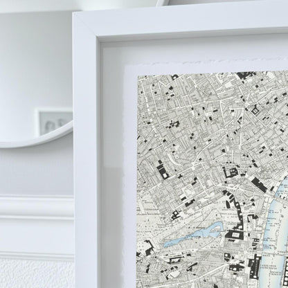 Personalized Old OS Map Print Float Mounted Frame