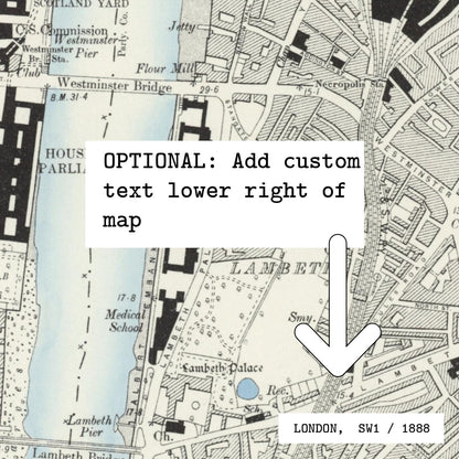 Personalized Old OS Map Print Float Mounted Frame
