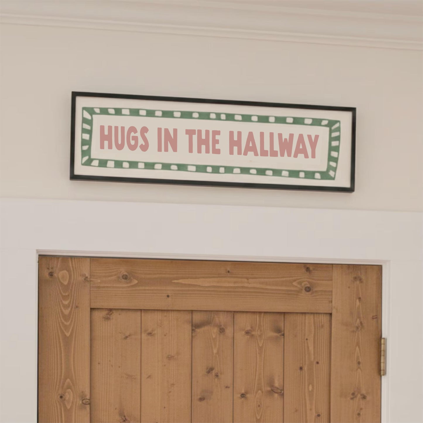 Hugs in The Hallway Panoramic Print | Funny Hallway Wall Art