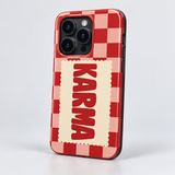 Karma Original Protective Case, gloss, on iPhone 15 Pro. Digital product preview.