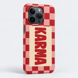 Karma Original Slim Case, matte, angled view on iPhone 15 Pro. Digital product preview.