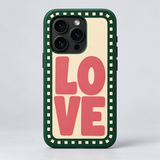 Love Original Protective Case, matte, rear view on iPhone 15 Pro. Digital product preview.