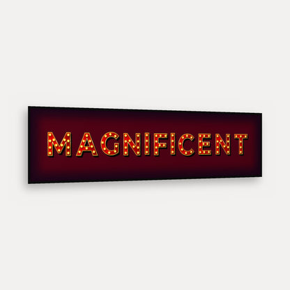 Magnificent Marquee panoramic print in a matt black frame, angled view