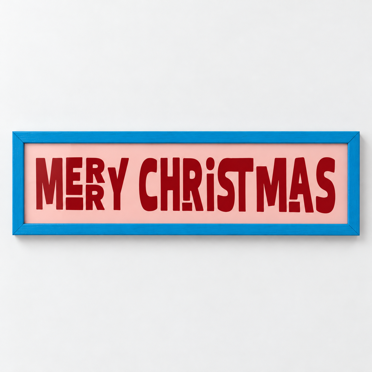 Merry Christmas Panoramic Print — frame blue