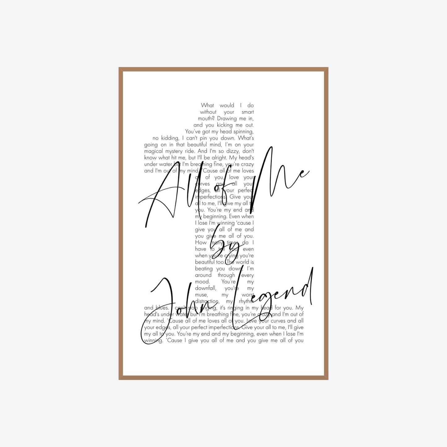 Personalized Song Lyrics Number Print