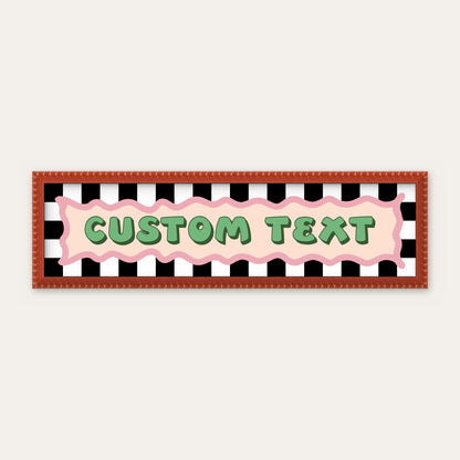 Personalised Checkerboard panoramic print in a red bobbin frame
