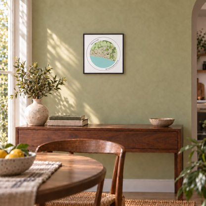 Personalized Circular Map Print — wider lifestyle view