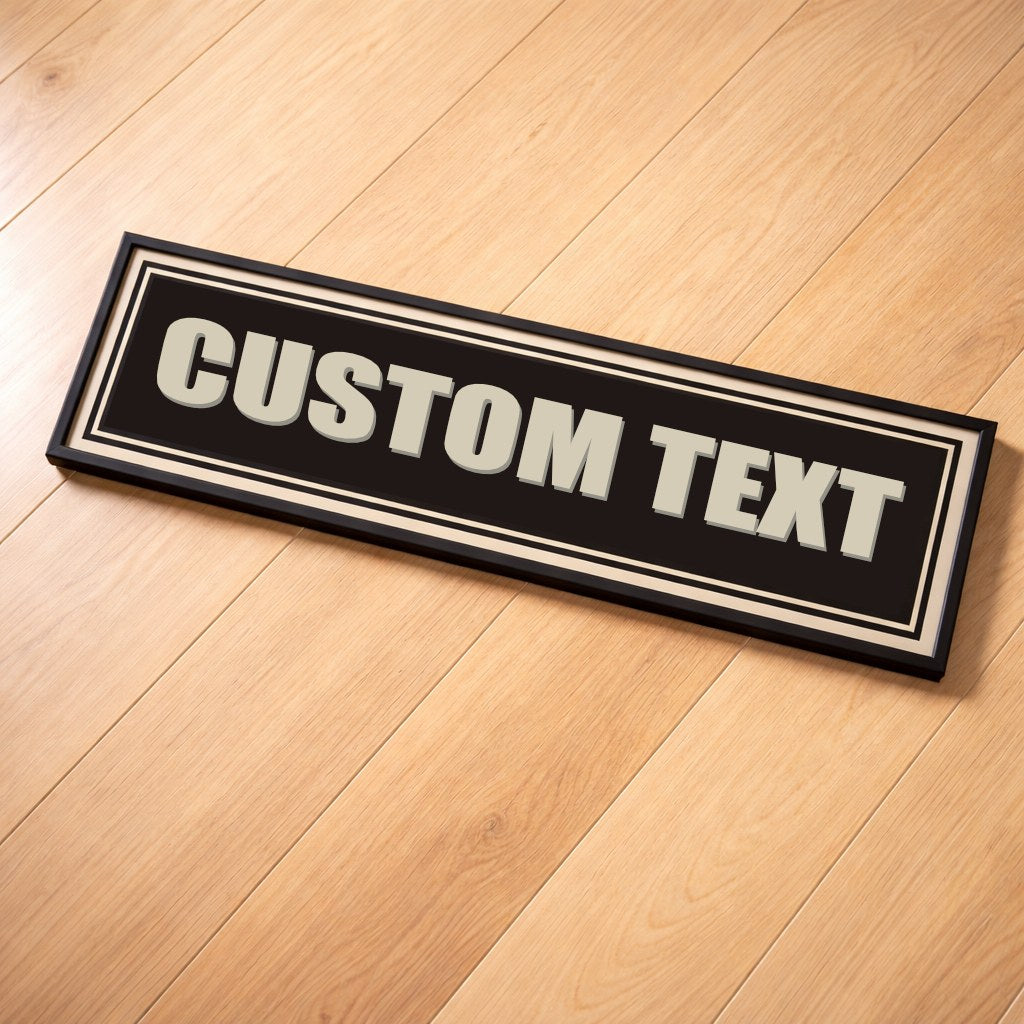 Personalised Vintage Sign panoramic print, framed