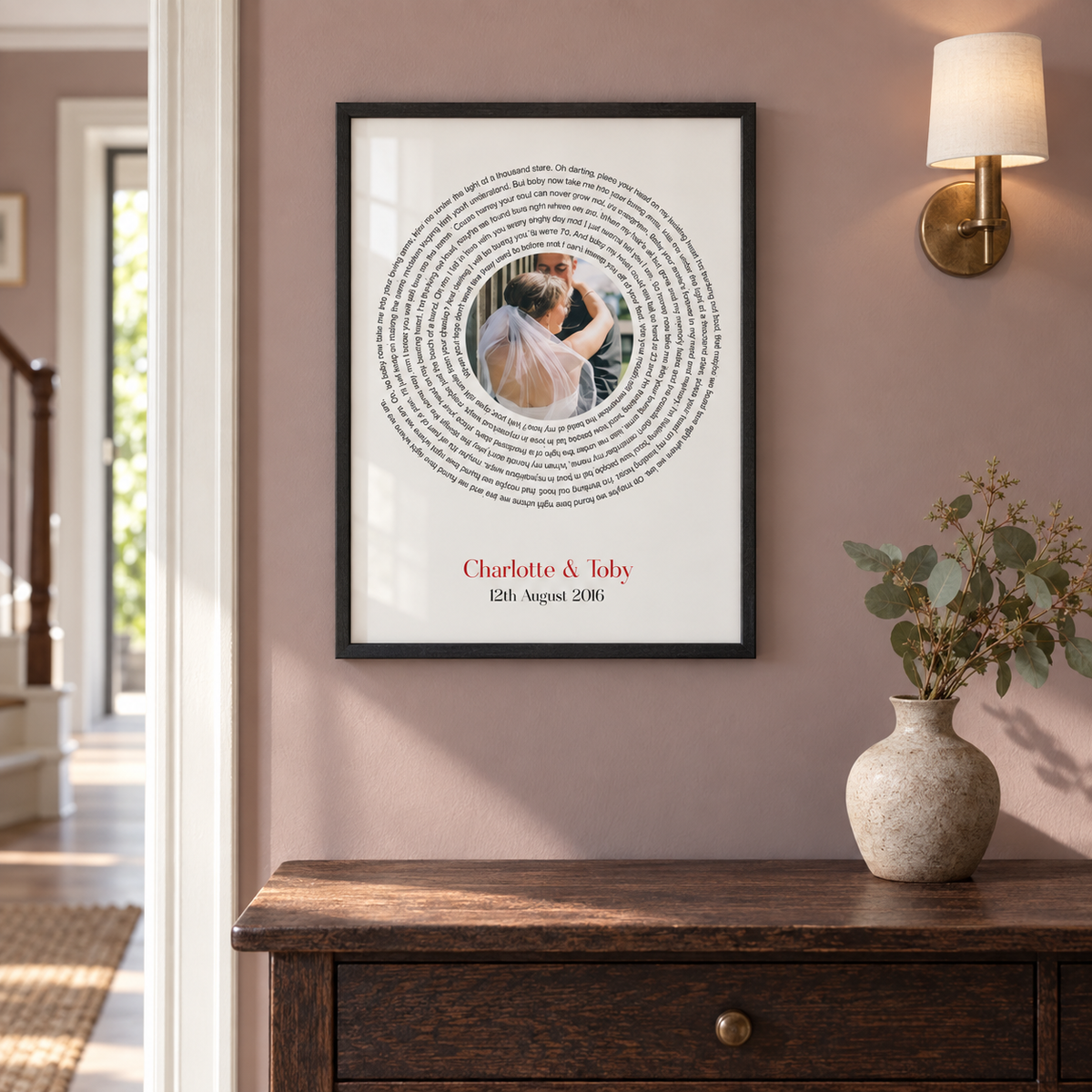 Personalized Wedding Or Couple Photo Song Lyrics First Dance Print - wider lifestyle view
