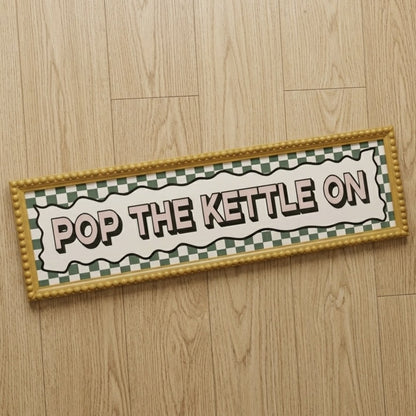 Pop The Kettle On panoramic print, framed
