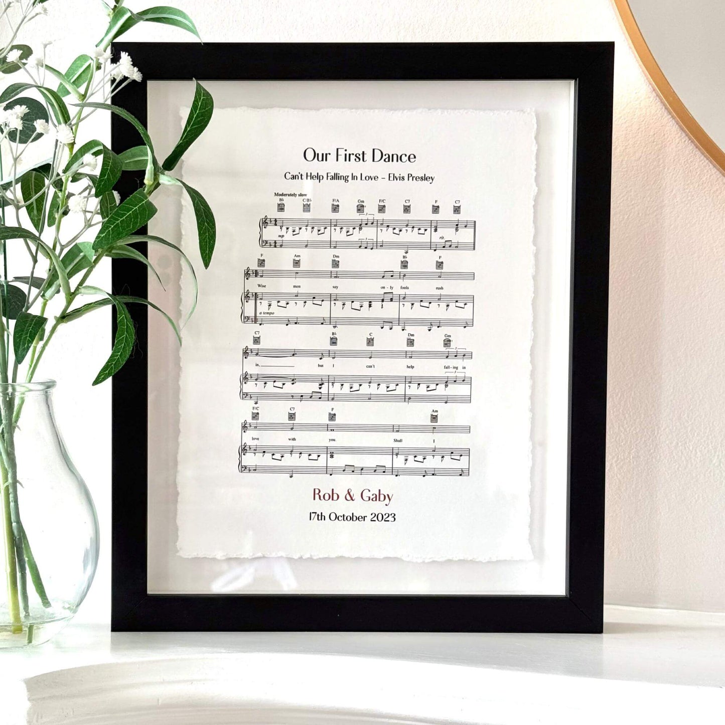 Personalized Sheet Music Handmade Sustainable Cotton Paper