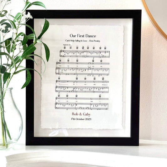 Personalized Sheet Music Handmade Sustainable Cotton Paper