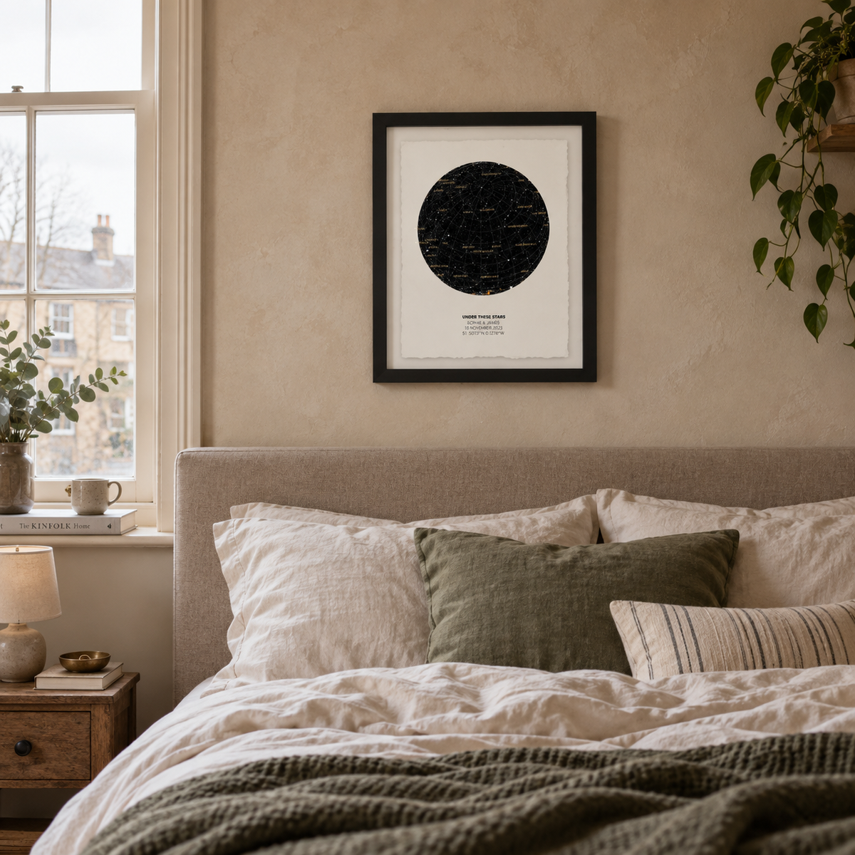 Personalized Star Map Print Print Float Mounted Frame - wider lifestyle view